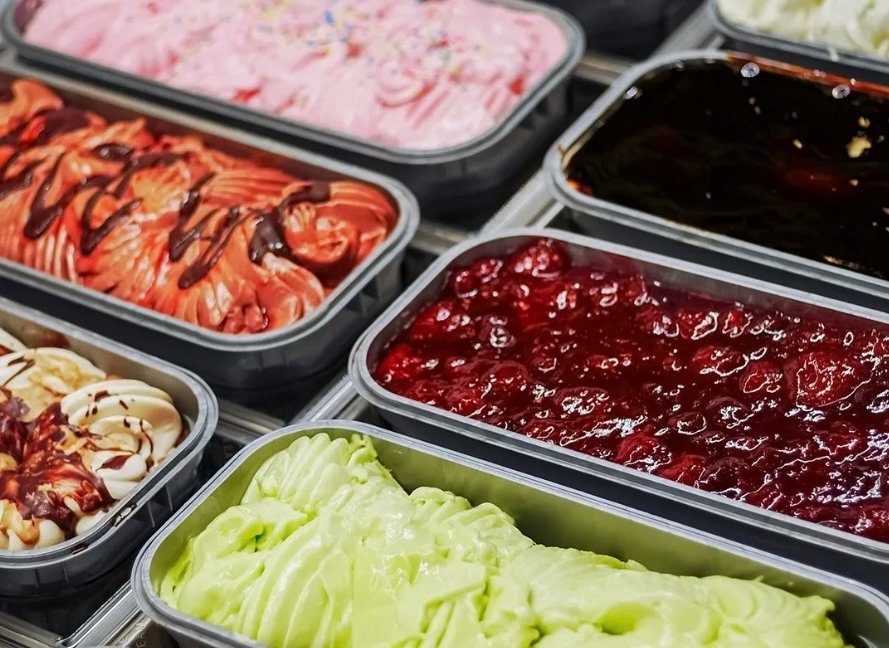 Scooped ice cream